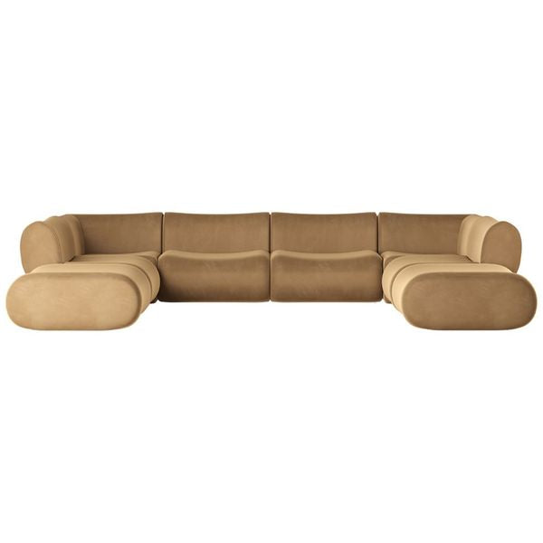 8 Piece Modular U-Sectional, Latte Brown