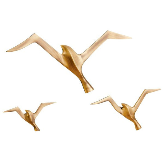 Flock Wall Decor, Antique Brass